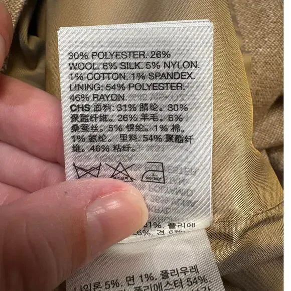 New NWT & Other Stories Tan Wool Silk Blend Tweed Asymmetric Mini Skirt - 10 - Picture 9 of 9